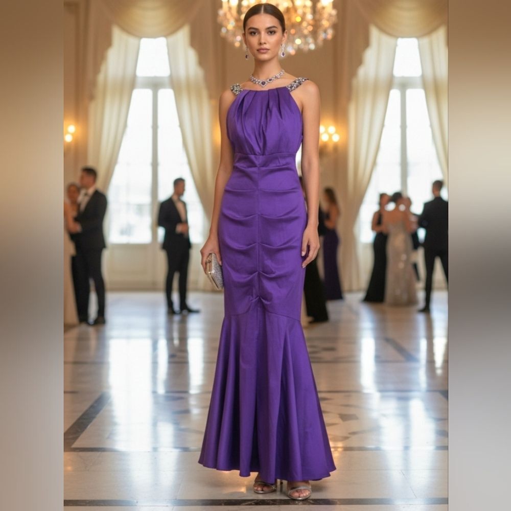 Xscape Royal Purple Maxi Dress